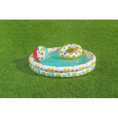 Pripučiamas baseinas su ratu ir kamuoliais, 3-in-1, 122x20 cm, Bestway