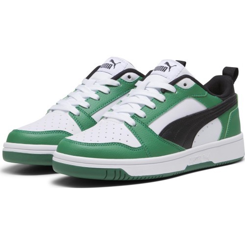 Подростковая обувь Puma Rebound V6 Lo Jr Black White Green 393833 05