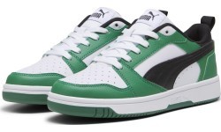 Puma Rebound V6 Lo Jr Junior Shoes Black White Green 393833 05