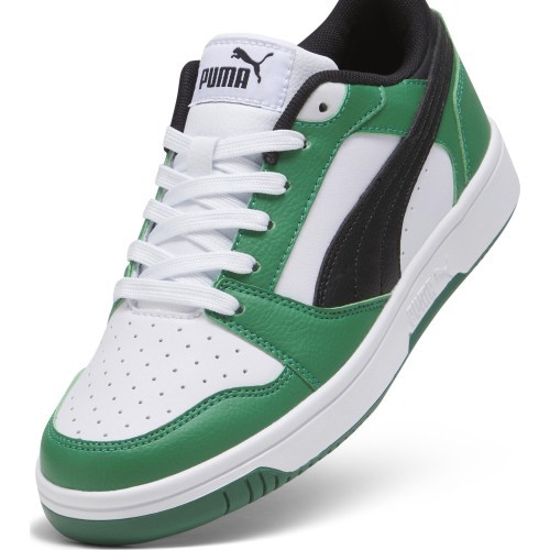 Подростковая обувь Puma Rebound V6 Lo Jr Black White Green 393833 05