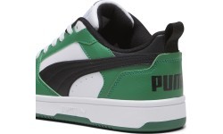 Puma Rebound V6 Lo Jr Junior Shoes Black White Green 393833 05