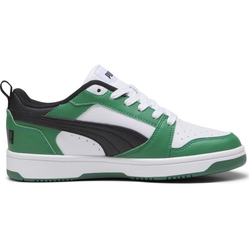 Puma Rebound V6 Lo Jr Junior Shoes Black White Green 393833 05