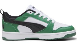 Puma Rebound V6 Lo Jr Junior Shoes Black White Green 393833 05