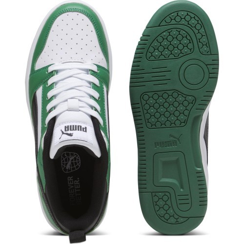 Puma Rebound V6 Lo Jr Junior Shoes Black White Green 393833 05