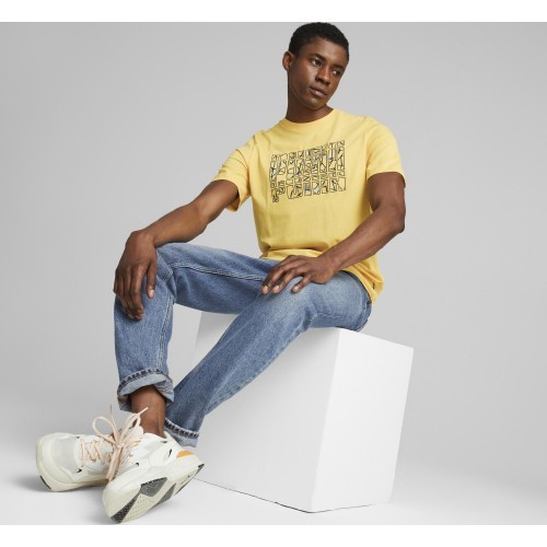 Puma Marškinėliai Vyrams Graphics Summer Tee Yellow 674482 40