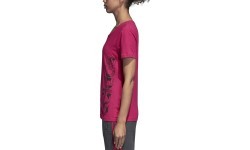 Adidas Aop Linear Tee women's top, Real Magenta DJ1626
