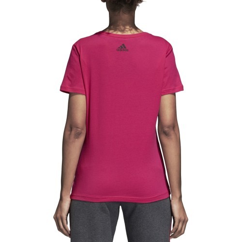 Adidas Aop Linear Tee women's top, Real Magenta DJ1626