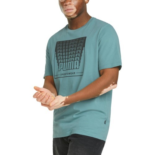 Puma мужская футболка Wording Grap Green 848564 50