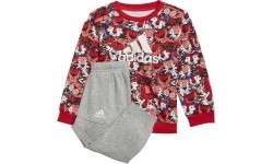 Adidas I Aop Jog Ft kids' tracksuit, Grey/Red HF1970
