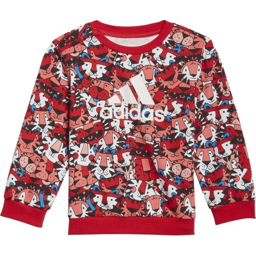 Adidas Sportinis Kostiumas Vaikams I Aop Jog Ft Grey Red HF1970