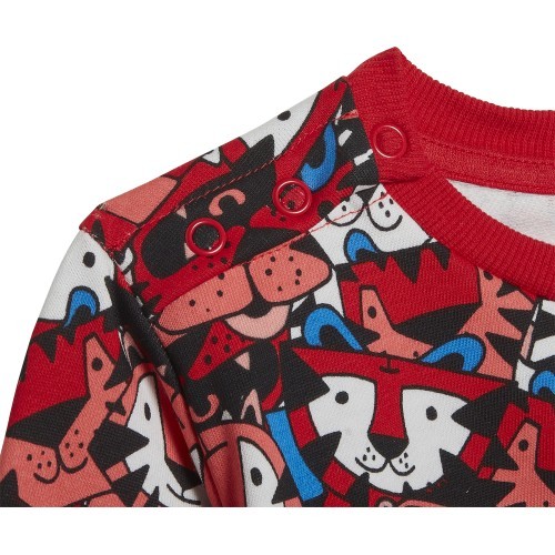 Детский спортивный костюм Adidas I Aop Jog Ft, Grey/Red HF1970