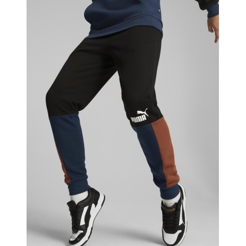 Puma Men's Sweatpants Ess+ Block Black Blue Orange 849037 71