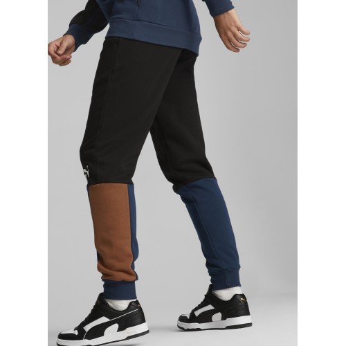 Puma Sportinės Kelnės Vyrams Ess+ Block Sweatpants Black Blue Orange 849037 71