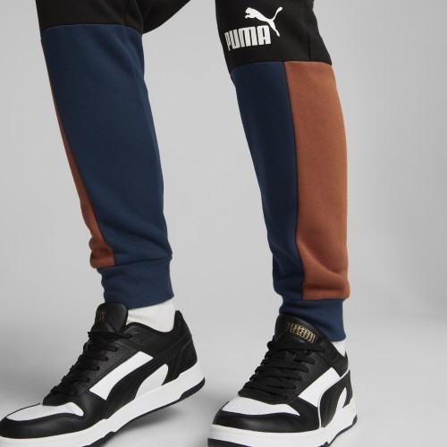 Мужские спортивные брюки Puma Ess+ Block Sweatpants Black Blue Orange 849037 71