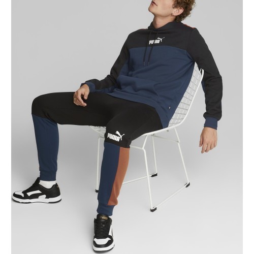 Puma Men's Sweatpants Ess+ Block Black Blue Orange 849037 71