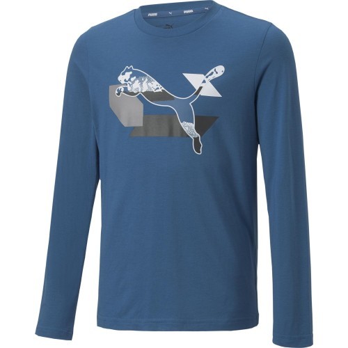 Puma футболка подростковая Alpha Longsleeve Tee синяя 670103 17