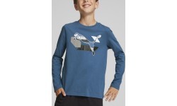 Puma футболка подростковая Alpha Longsleeve Tee синяя 670103 17