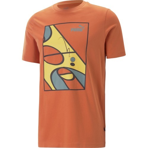 Puma Graphics Court Tee Men's T-Shirt Chili Orange 674481 94