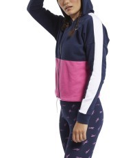 Reebok Women's Sweatshirt Te Linear Logo Ft F Blue Pink FU2205