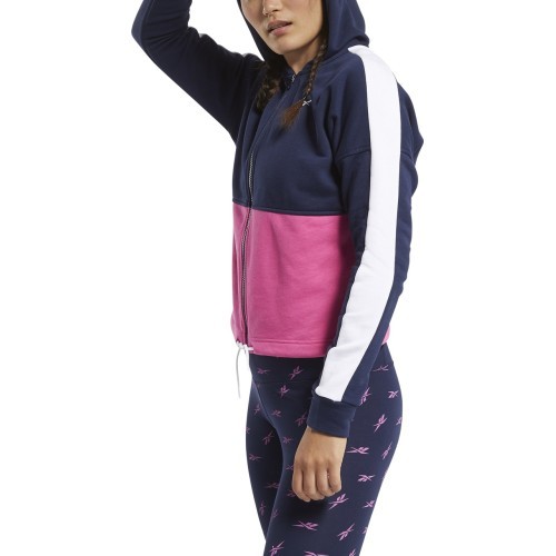 Reebok Women's Sweatshirt Te Linear Logo Ft F Blue Pink FU2205