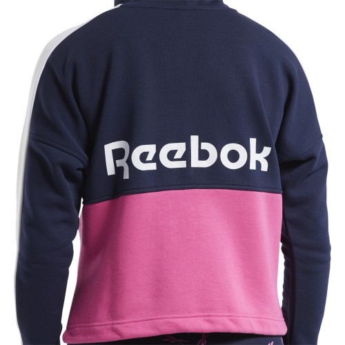 Reebok Women's Sweatshirt Te Linear Logo Ft F Blue Pink FU2205