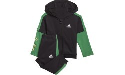 Спортивный костюм детский Adidas I Bold 49 Set чёрный/зелёный GM8945