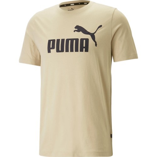 Хлопковая мужская футболка Puma Ess Logo Tee Cream 586667 85