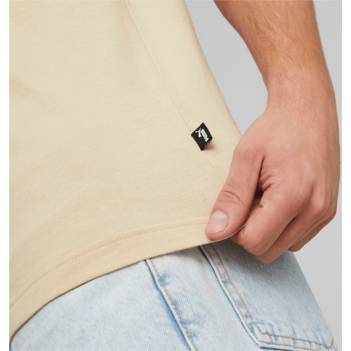 Хлопковая мужская футболка Puma Ess Logo Tee Cream 586667 85