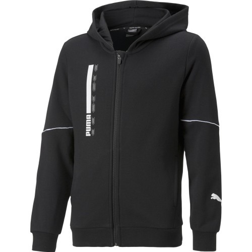 Puma Džemperis Paaugliams Active Sports Full-Zip Hoodie Black 670075 01