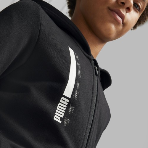 Puma Džemperis Paaugliams Active Sports Full-Zip Hoodie Black 670075 01