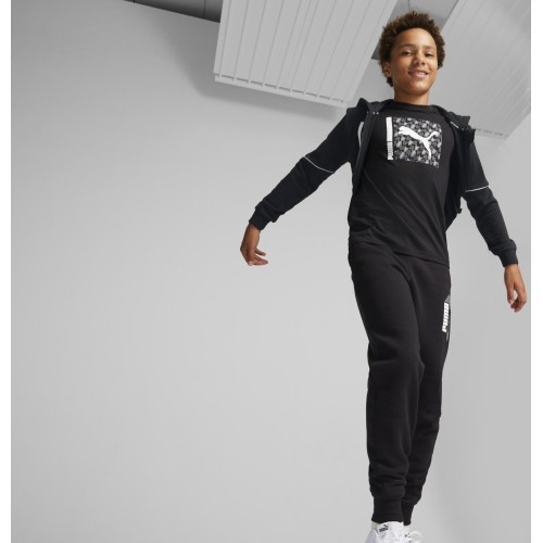 Puma Džemperis Paaugliams Active Sports Full-Zip Hoodie Black 670075 01