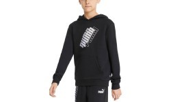 Puma Power Logo Hoodie for Teens, Black 847297 01