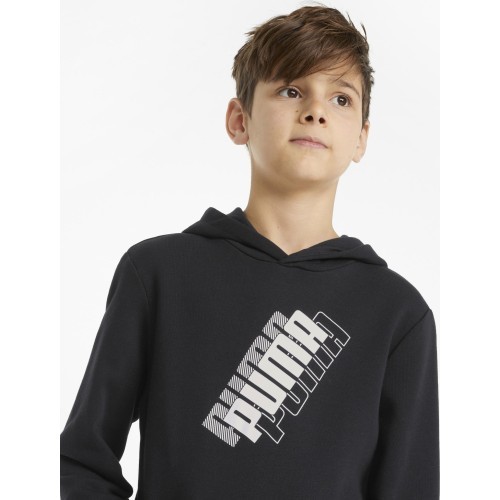 Puma Power Logo Hoodie for Teens, Black 847297 01