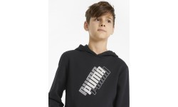 Толстовка с капюшоном Puma Power Logo для подростков, чёрная 847297 01