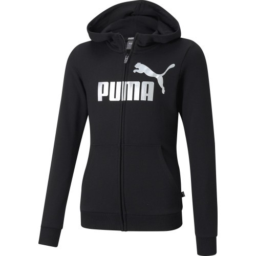 Толстовка Puma для девочек Ess+ Logo Full-Zip Hoodie Black 587048 01