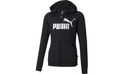 Толстовка Puma для девочек Ess+ Logo Full-Zip Hoodie Black 587048 01