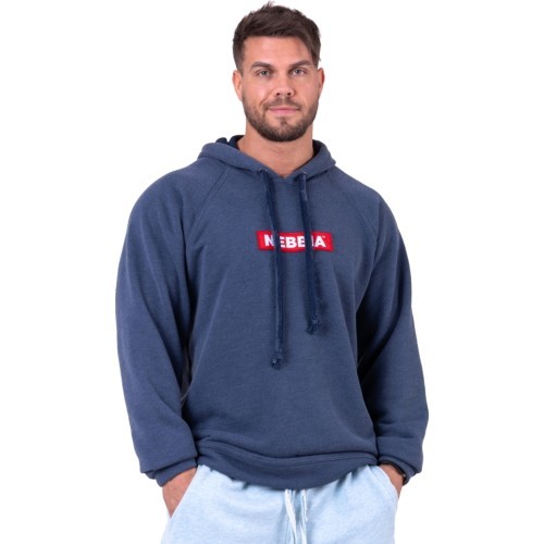 Men’s Hooded Sweatshirt Nebbia Red Label 149 - Dark blue