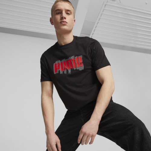 Puma мужская футболка Graphics Puma Wording Black 674475 01