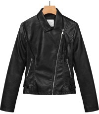 Glo Story Faux Leather Jacket for Women Black WPY 4215-1