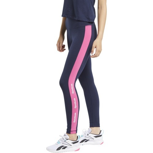 Reebok TE Linear Logo CT L Women's Leggings Blue Pink FU2180