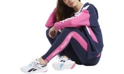 Женские леггинсы Reebok TE Linear Logo CT L сине-розовые FU2180