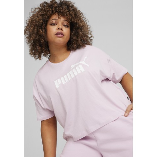 Женская блузка Puma Ess Cropped Logo розовая 586866 60