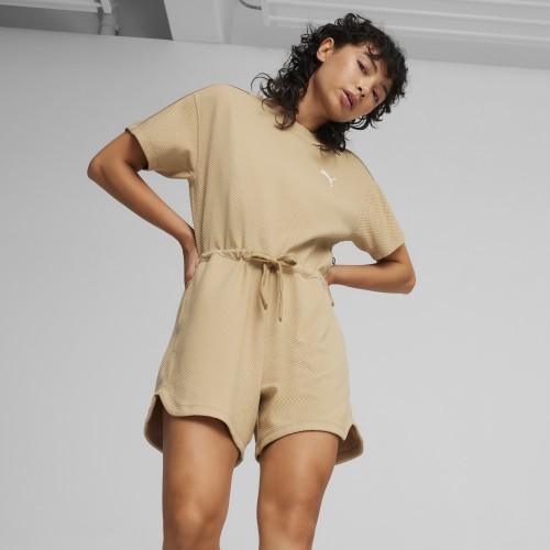 Puma Vientisas Sportinis Kostiumėlis Moterims Her Short Jumpsuit Cream 677891 83