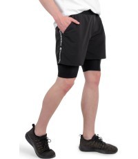 Vyriški šortai inSPORTline 2-in-1 Closefit Short - Juoda