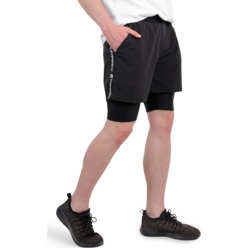 Vyriški šortai inSPORTline 2-in-1 Closefit Short - Juoda