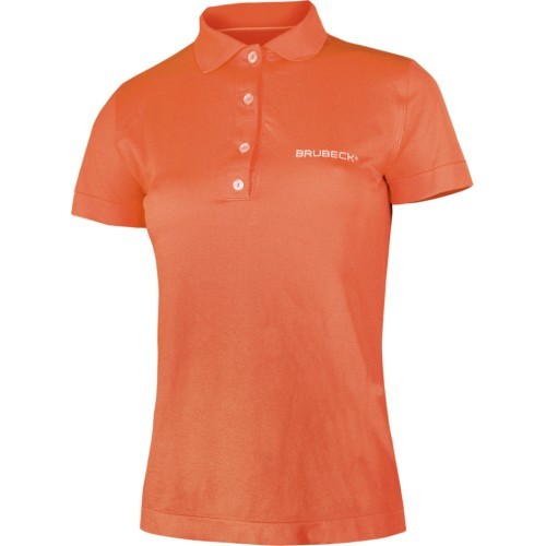 Women's functional T-shirt Brubeck PRESTIGE with collar - Orange