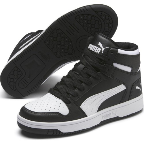 Puma Rebound Layu SL Jr Junior Sneakers Black White 370486 01