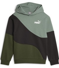 Puma Džemperis Paaugliams Power Cat Hoodie Fl Black Green 674232 31