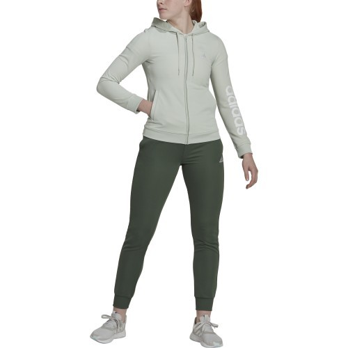 Adidas W Lin FT TS women's tracksuit, green HT7520