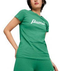 Puma ESS+ Script Tee Women's Shirt Green 679315 86